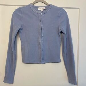 Pink Rose Light Blue Cardigan Sweater